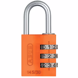 ABUS 145/30 C Aluminum Resettable Combination Padlock  3 Dial  Orange