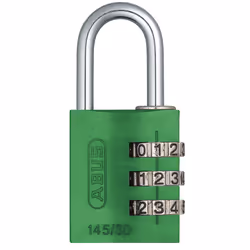 ABUS 145/30 C Aluminum Resettable Combination Padlock 3 Dial Green