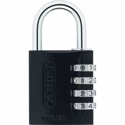 ABUS 145/40 C Aluminum Resettable Combination Padlock 4 Dial Black