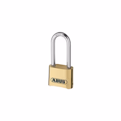 ABUS 180/50 Solid Brass Combination Padlock, Long Stainless Steel Shackle (2-1/2")