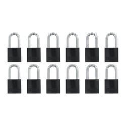 Abus 72HB/40-40 KDx6 19318 Aluminum Padlock 72 Series, Body Width Shackle Diameter: 1/4" Shackle Clearance: 1 17/32", Black-1.5" Shackle, 6 Piece