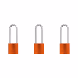 ABUS 72/40HB75 KA Aluminum Safety Padlock Keyed Alike with Long 3"""" Shackle  Yellow  Pack of KA x 3