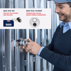 ABUS Diskus 20/70 Heavy Duty Stainless Steel Disk Padlock - Rustproof Circle Storage Lock with 3/8 Shackle - Made in Germany - Keyed Alike