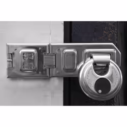 ABUS Diskus 20/80 Heavy Duty Stainless Steel Disk Padlock - Rustproof Circle Storage Lock with 7/16"""" Shackle - Made in Germany - Keyed Different