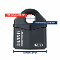 ABUS Granit 37/80 Heavy Duty Hardened Steel Padlock - Closed Shackle Lock with 1/2 Shackle - Corrosion Resistant Outdoor Lock - Made in Germany - Keye
