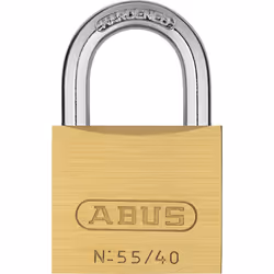 ABUS 55/40 Solid Brass Keyed Padlock with 2 Keys Hardened Steel Shackle with Anti Corrosion Inner Lock Components Keyed Dif ...