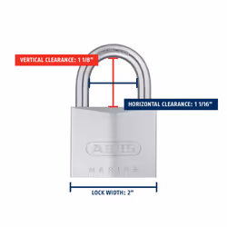 ABUS 75IB/50 KD Marine Grade Chrome Plated Brass Padlock  Stainless Steel Shackle  Keyed Different