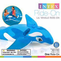 INTEX Lil' Whale Inflatable Pool Float: Animal Pool Toy for Kids - 2 Heavy-Duty Handles - 88lb Weight Capacity - 60 x 45 - for Ages 3+