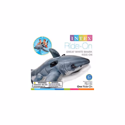 Intex Great White Shark Ride-On, 68" X 42", for Ages 3+