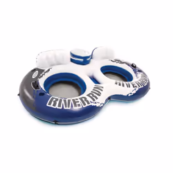 Intex 58837EP River Run 2 Inflatable Floating Lounge: Comfortable Backrests - Built-in Cup Holders - Cooler with Lid - 2 Pers ...