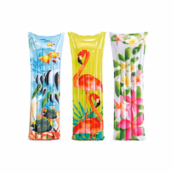 INTEX Inflatable Floating Fashion Mat: Durable Vinyl - 2 Air Chambers - 220lb Weight Capacity - Style May Vary - One Mat