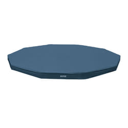 INTEX 28031E Pool Cover For 12ft Round Metal Frame Pools  Includes Rope Tie  Drain Holes  10in Overhang  Snug Fit