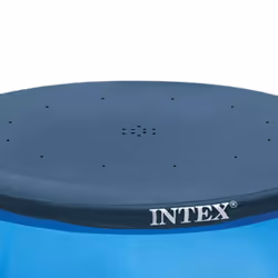 Intex 28021E Pool Cover: For 10ft Round Easy Set Pools - Includes Rope Tie - Drain Holes - 12in Overhang - Snug Fit
