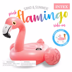 INTEX Pink Flamingo Inflatable Pool Float: Animal Pool Toy For Kids - 2 Heavy-Duty Handles - 88lb Weight Capacity - 70"" x 53"" - For Ages 3+