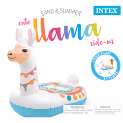 INTEX Cute Llama Inflatable Pool Float: Animal Pool Toy for Kids - 2 Heavy-Duty Handles - 88lb Weight Capacity - 44"" x 37"" x 53"" - for Ag