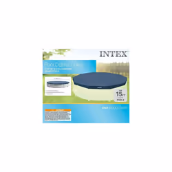 INTEX Round Metal Frame Pool Cover, Blue, 15 ft