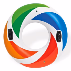 Intex Color Whirl Tube, Multicolour, Swim ring, Vinyl, 6.81 kg, 88.9 mm, 228.6 mm