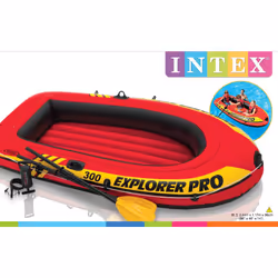 Intex Explorer Pro Inflatable Boat, Boat + Paddles + Pump, Three Person (244 x 117 x 36 cm)