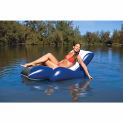 Intex Floating Recliner Lounge Black, Blue, White Monochromatic Vinyl Floating lounge chair