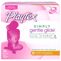 Playtex Simply gentle glide Tampons Super Plus Absorbency Fragrance-Free - 36ct