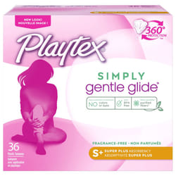 Playtex Simply gentle glide Tampons  Super Plus Absorbency  Fragrance-Free - 36ct