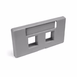 Leviton QuickPort Modular Furniture Faceplate, 2-Port, Gray, Grey, Plastic, Screwless, Leviton, QuickPort, UL 1863 & CAN/CSA- ...