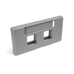 Leviton QuickPort Modular Furniture Faceplate, 2-Port, Gray