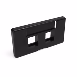 Leviton QuickPort Modular Furniture Faceplate, 2-Port, Black, Black, Plastic, Screwless, Leviton, QuickPort, UL 1863 & CAN/CS ...