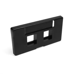 Leviton QuickPort Modular Furniture Faceplate, 2-Port, Black