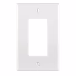 Leviton 1-Gang Decora/GFCI Device Decora Wallplate, Midway Size, Thermoplastic Nylon, Device Mount, - White, White, Nylon, Co ...