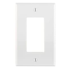 Leviton 1-Gang Decora/GFCI Device Decora Wallplate, Midway Size, Thermoplastic Nylon, Device Mount, - White