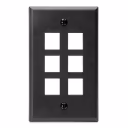 Leviton 41080-6EP, Black, Plastic, Conventional, Leviton, QuickPort, RJ-45