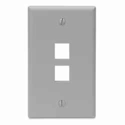 Leviton 41080-2GP, Grey, Plastic, Conventional, Leviton, QuickPort, RJ-45