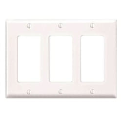 Leviton 3-Gang, Midway Size, Thermoplastic Nylon, Device Mount, Decora/GFCI Device Decora Wallplate/Faceplate - White