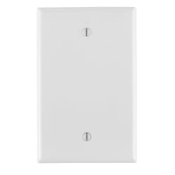 Leviton 1-Gang No Device Blank Wallplate, Midway Size, Thermoplastic Nylon, Box Mount, - White