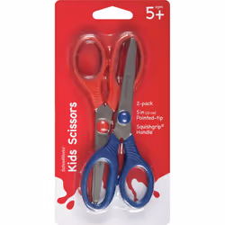 Schoolworks Kids' Squishgrip Pointed Tip Scissors 5" 2/Pkg-Red & Blue