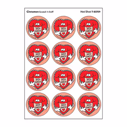 Hot Shot/Cinnamon Scent Retro Scratch 'n Sniff Stinky Stickers by TREND; 24 Seals/Pack - Authentic 1980s Designs!