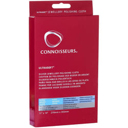 Connoisseurs Silver Jewellery Cleaning Cloth - Ultrasoft Polishing Cloths to Clean, Buff & Restore Shine - 100% Cotton Fiber - 28 x 35cm
