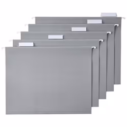 Amazon Basics Hanging File Folders Letter Size Gray 25-Pack