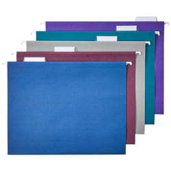Amazon Basics Hanging Folders  Pack of 25  Letter Size  Assorted Jewel-tone Colors