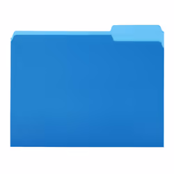 Amazon Basics File Folders Letter Size 1/3 Cut Tab Blue 36-Pack