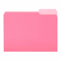 Amazon Basics File Folders  Letter Size  1/3 Cut Tab  Pink  36-Pack