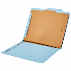 Amazon Basics Classification Folder- 100% Recycled  1 Divider  2"""""""" Embedded  10 Count per Box  12.20 x 10.61 Inch (Letter)  Light Blue