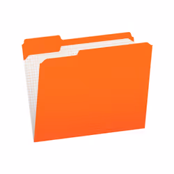Pendaflex Color File Folders with Interior Grid, Manila folder, Letter, Orange, Landscape, 1 pockets, Paper
