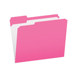 Pendaflex Color File Folders with Interior Grid Pink Letter