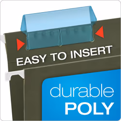 Universal 42226 Hanging File Folder Plastic Index Tabs (Blue)