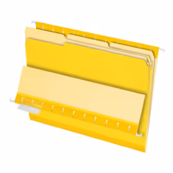 Pendaflex Interior File Folder, Manila folder, Letter, Yellow, Landscape, 1 pockets, Paper