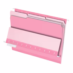 Pendaflex Interior File Folder, Manila folder, Letter, Pink, Landscape, 1 pockets, Paper