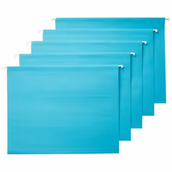 Amazon Basics Hanging File Folders Letter Size Aqua 25-Pack