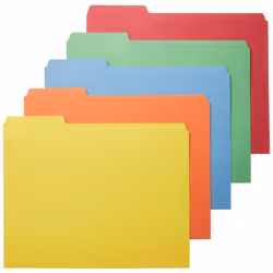 Amazon Basics AMZ401 File Folders - Letter Size (100 Pack) - Assorted Colors